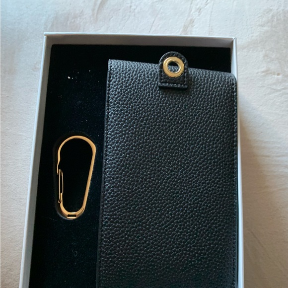 Emporio Armani phone case with gold logo carabiner (clip) attach to belt or bag - Picture 2 of 4